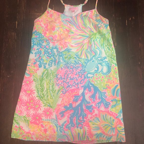 Lilly Pulitzer Dresses & Skirts - Lilly Pulitzer Silk Racerback Dress, Lover's Coral (Octopus print), XS